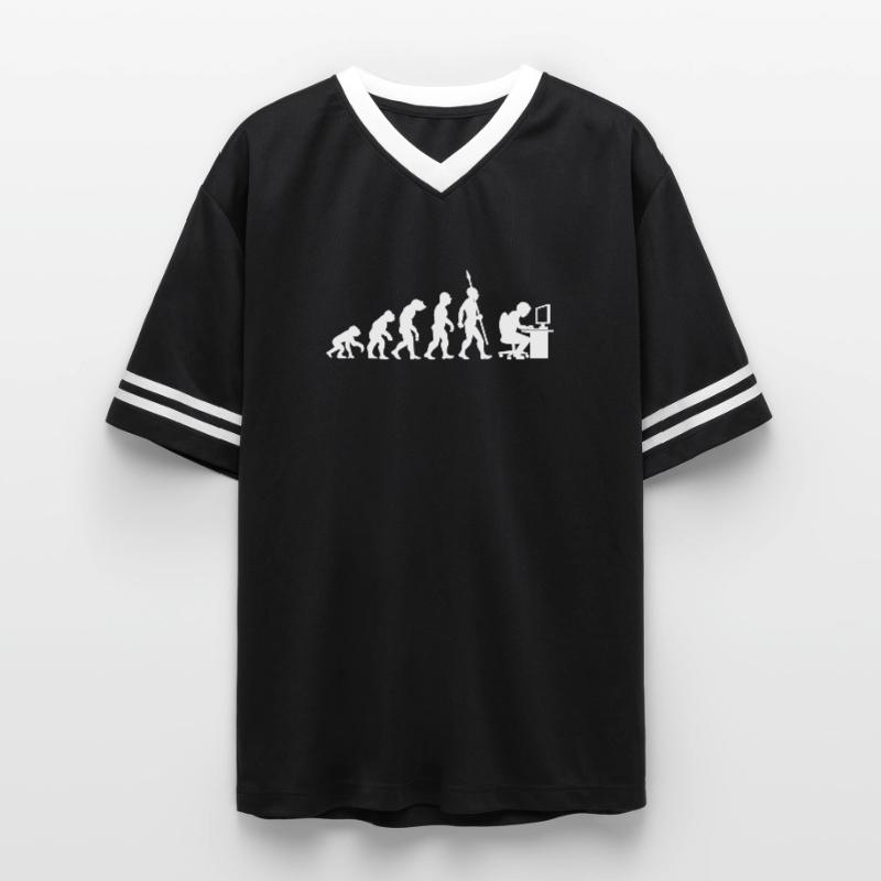Computer PC Evolution Informatiker Programmierer Unisex Football Style Mesh T-Shirt