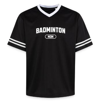 Maman de badminton - T-shirt de foot unisexe en mesh - noir/blanc - Devant - AI Model Female 172 light (172cm) & AI Model Male 185 light (185cm)
