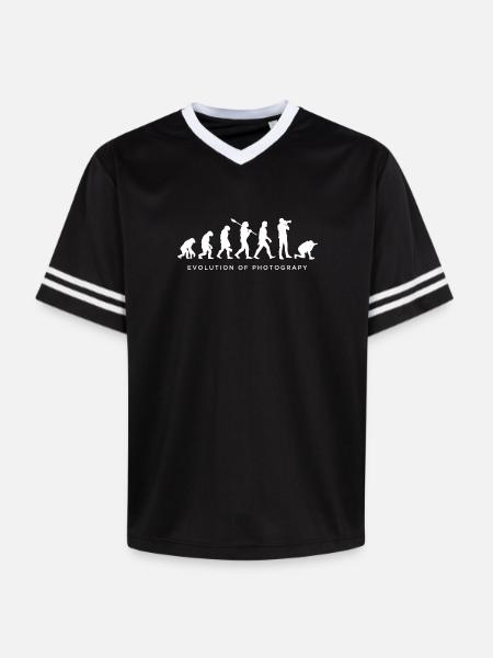 Evolution of photography 3 - Unisex Football Style Mesh T-Shirt - black/white