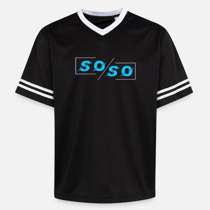 Soso - T-shirt de foot unisexe en mesh - noir/blanc