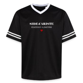 Limited Edition Sidecar Operator - Unisex Football Style Mesh T-Shirt - black/white - Front - AI Model Female 172 light (172cm) & AI Model Male 185 light (185cm)