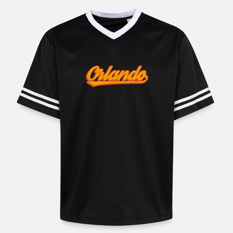 Orlando Retro Script - T-shirt de foot unisexe en mesh - noir/blanc