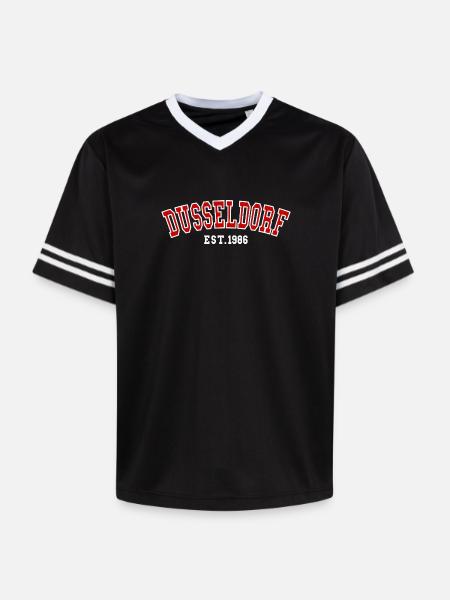 Dusseldorf Est. 1986 - Unisex Football Style Mesh T-Shirt - black/white