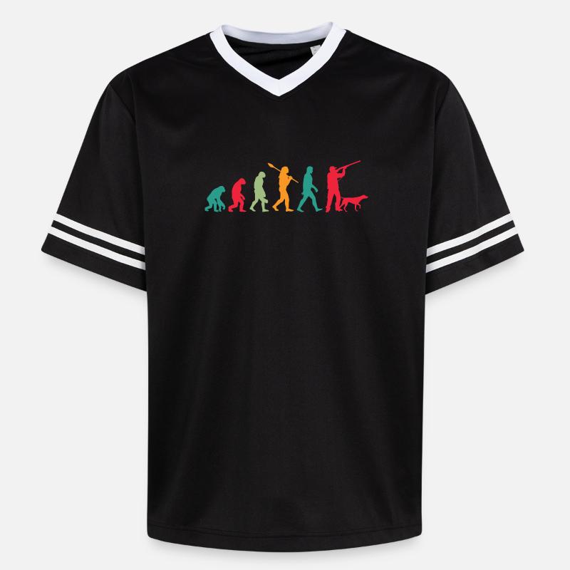 Die Evolution der Jäger - Unisex Football Style Mesh T-Shirt - Schwarz/Weiß