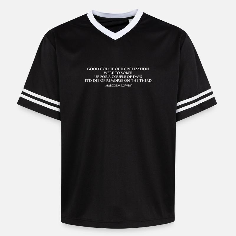 Citation sobre-réfléchie de Malcolm Lowry - T-shirt de foot unisexe en mesh - noir/blanc