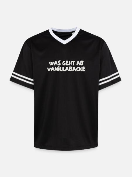was geht ab vanillabacke - Unisex Football Style Mesh T-Shirt - Schwarz/Weiß