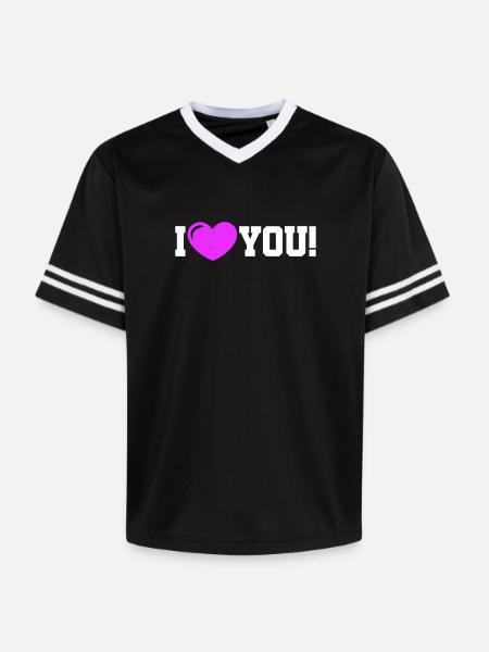 I love you - Ich Liebe Dich - Unisex Football Style Mesh T-Shirt - black/white