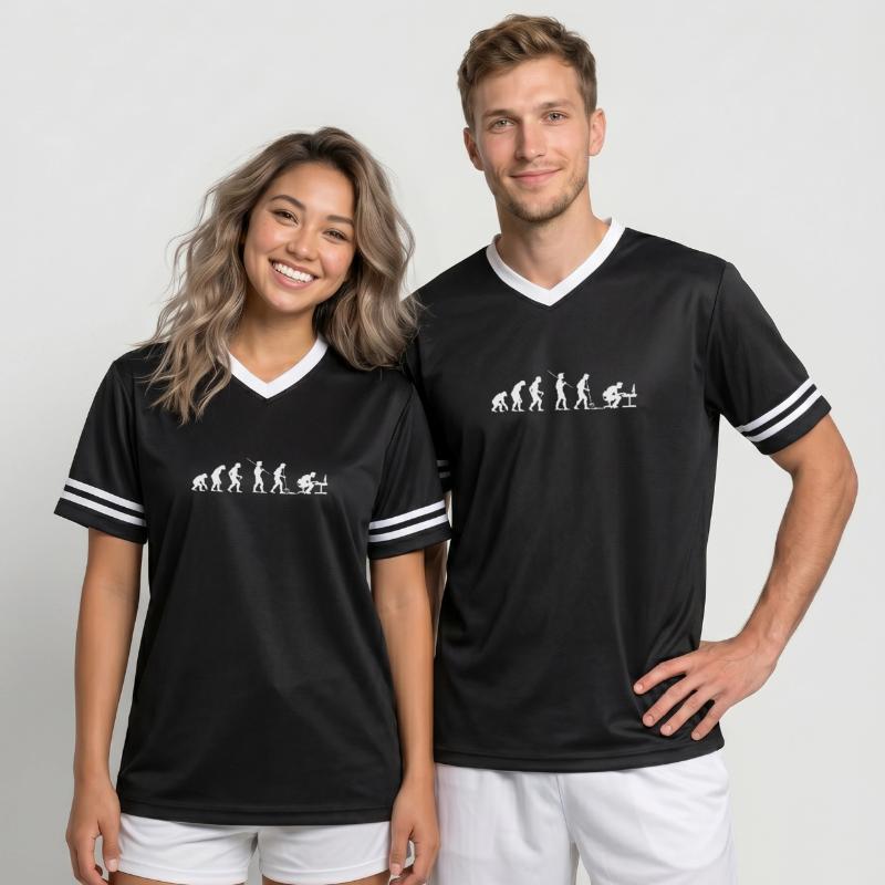 Evolution Programmierer Computerfreak Unisex Football Style Mesh T-Shirt