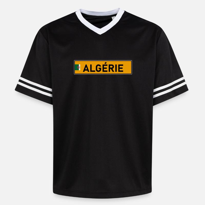 Plaque d'immatriculation Algérie Jaune - T-shirt de foot unisexe en mesh - noir/blanc