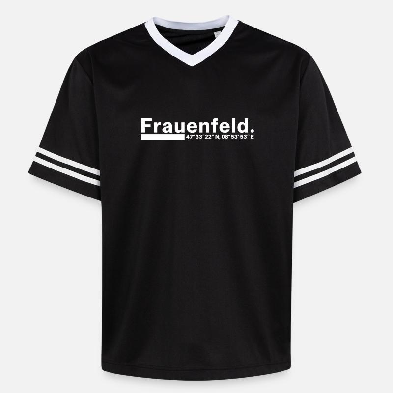 Coordonnées Frauenfeld Thurgovie - Unisex Football Style Mesh T-Shirt - noir/blanc