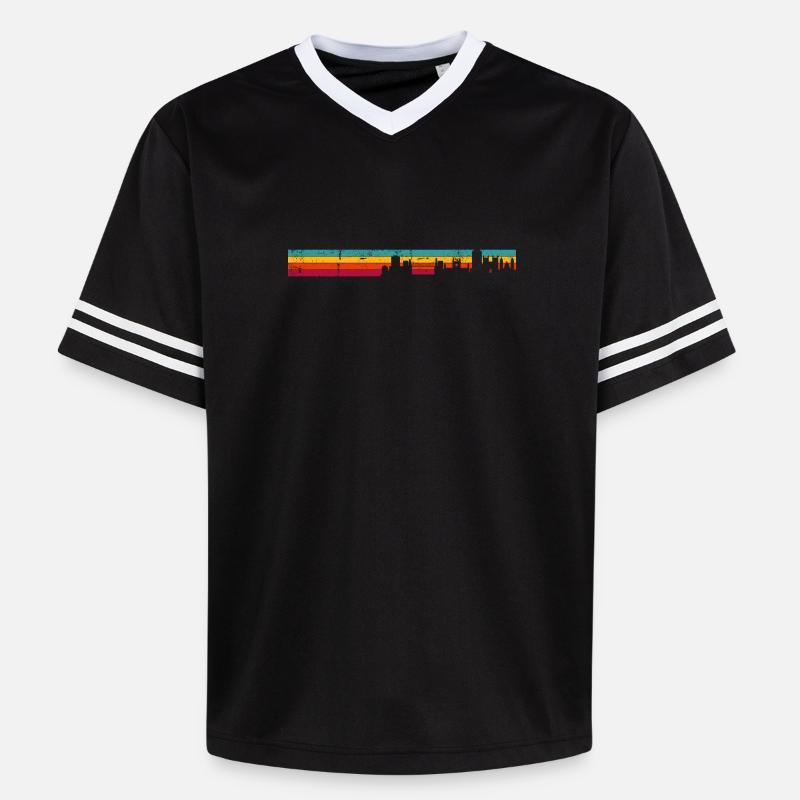 Bristol skyline rétro - T-shirt de foot unisexe en mesh - noir/blanc