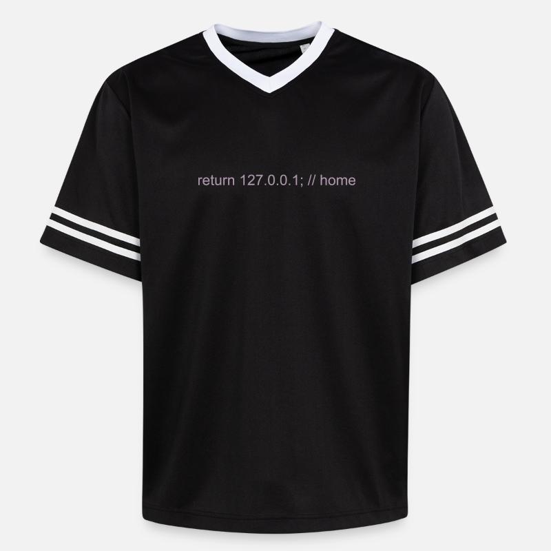 Programmer Nerd IT Joke Developer Home - Unisex Football Style Mesh T-Shirt - black/white