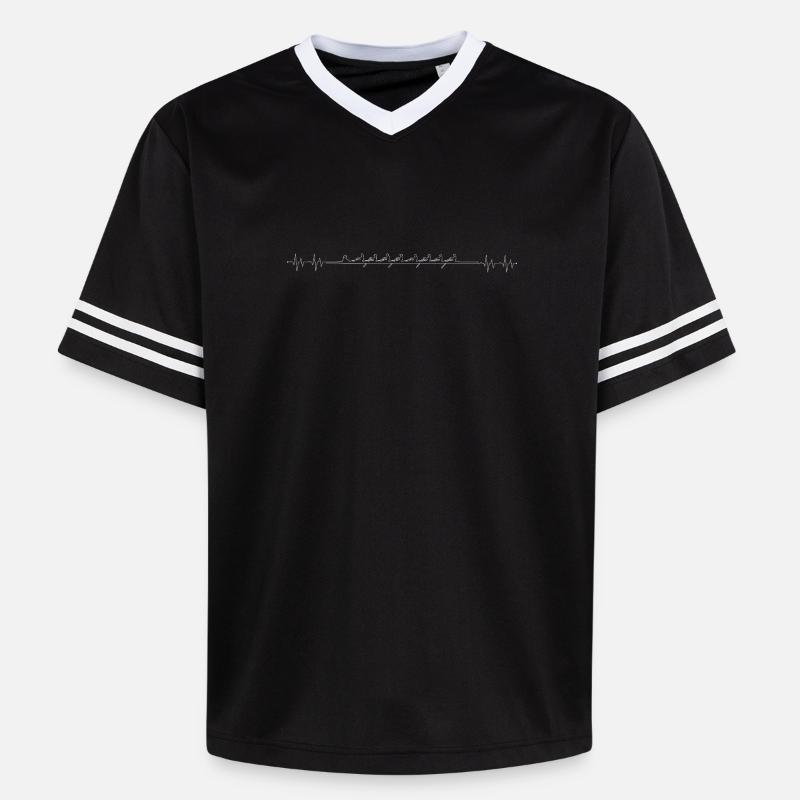 Heartbeat rowing - Unisex Football Style Mesh T-Shirt - black/white