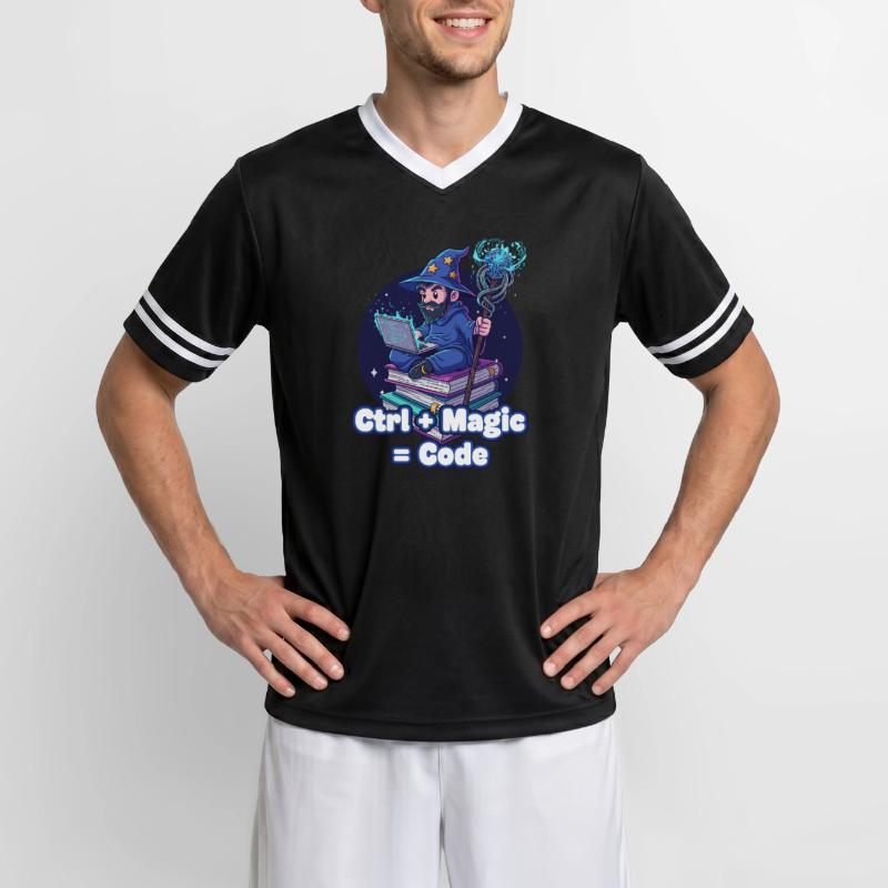 Ctrl Magic Code Wizard Unisex Football Style Mesh T-Shirt