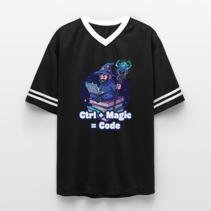 Ctrl Magic Code Wizard Unisex Football Style Mesh T-Shirt