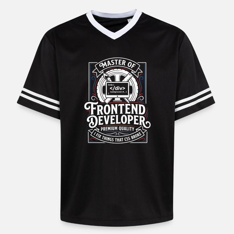 Maître frontend : art CSS HTML - Unisex Football Style Mesh T-Shirt - noir/blanc