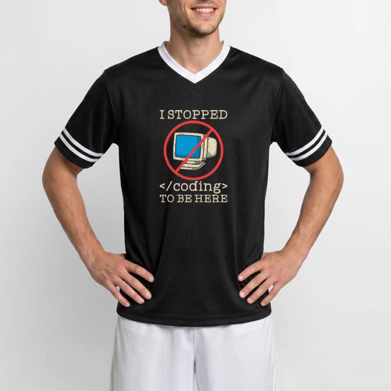 Programmer en train de coder drôle T-shirt de foot unisexe en mesh