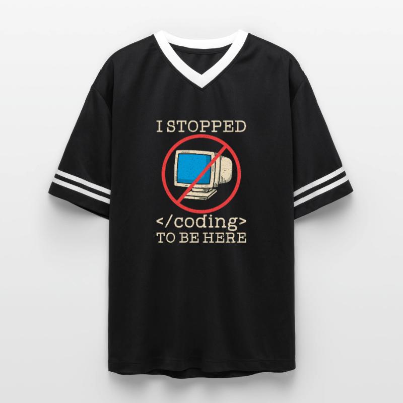 Programmer en train de coder drôle T-shirt de foot unisexe en mesh