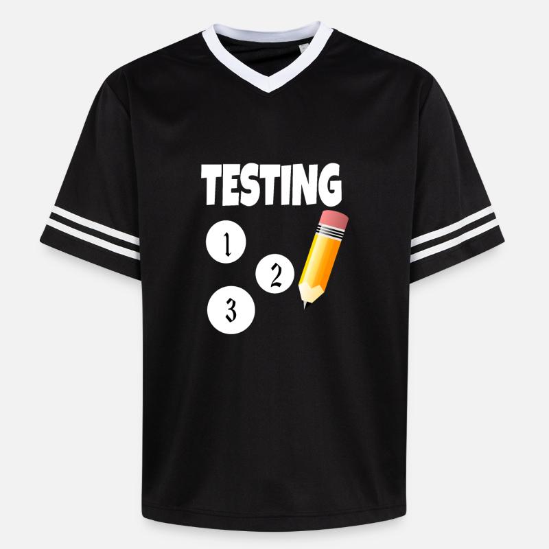 Test 123 avec un crayon - T-shirt de foot unisexe en mesh - noir/blanc