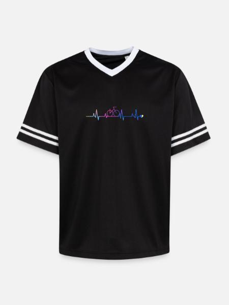 Bicycle Heart Gradient - Unisex Football Style Mesh T-Shirt - black/white