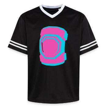 Genouillères, patinage à roulettes, roller derby, patinage - T-shirt de foot unisexe en mesh - noir/blanc - Devant - AI Model Female 172 light (172cm) & AI Model Male 185 light (185cm)