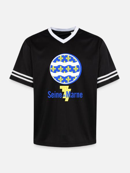 Logo Seine et Marne 77 - Unisex Football Style Mesh T-Shirt - black/white