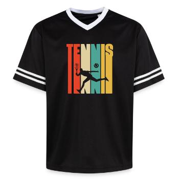 je peux pas j'ai tennis - T-shirt de foot unisexe en mesh - noir/blanc - Devant - AI Model Female 172 light (172cm) & AI Model Male 185 light (185cm)