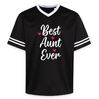 Best Aunt Ever - Unisex Football Style Mesh T-Shirt - black/white - Front - AI Model Female 172 light (172cm) & AI Model Male 185 light (185cm)
