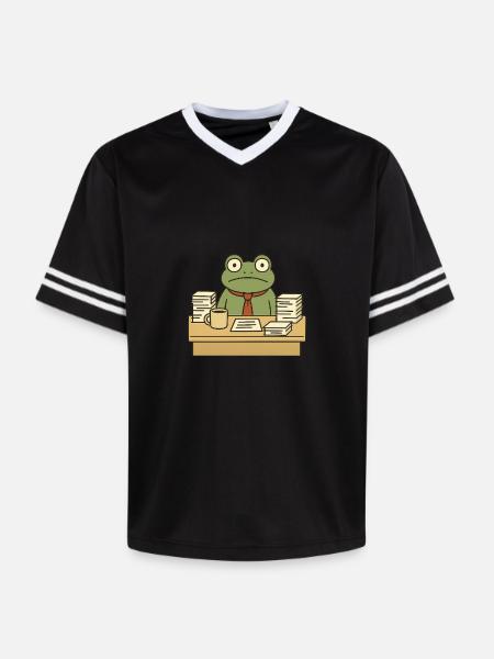 Business Frog - Unisex Football Style Mesh T-Shirt - black/white