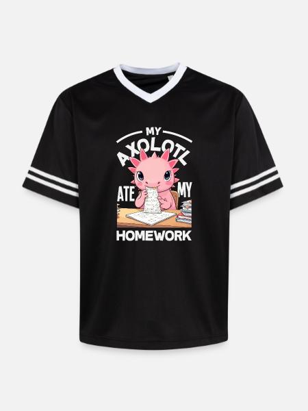 Søte axolotl kawaii axolotl-elskere - Unisex fotball-T-skjorte i mesh - svart/hvit