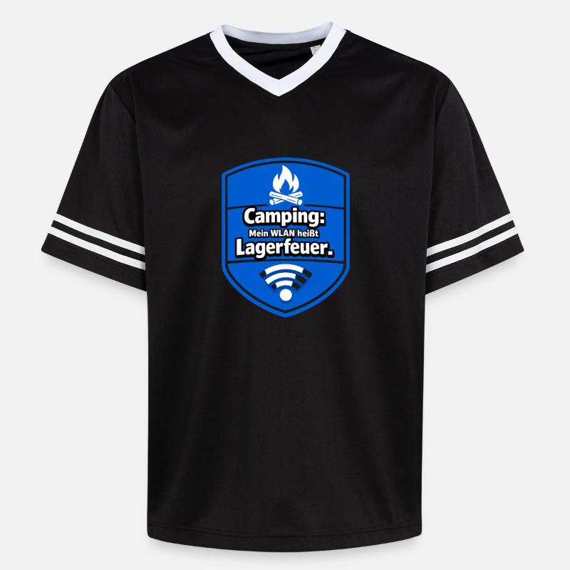 Feu de camp de camping - T-shirt de foot unisexe en mesh - noir/blanc