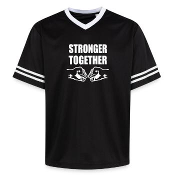 Ensemble de cadeau d'amitié de solidarité forte - T-shirt de foot unisexe en mesh - noir/blanc - Devant - AI Model Female 172 light (172cm) & AI Model Male 185 light (185cm)