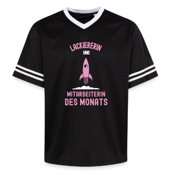 Beste Lackiererin Mitarbeiterin des Monats Malerin - Unisex Football Style Mesh T-Shirt - Schwarz/Weiß - Vorne - AI Model Female 172 light (172cm) & AI Model Male 185 light (185cm)
