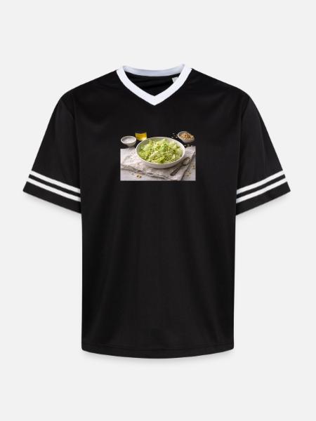 Salad with pine nuts - Unisex Football Style Mesh T-Shirt - black/white