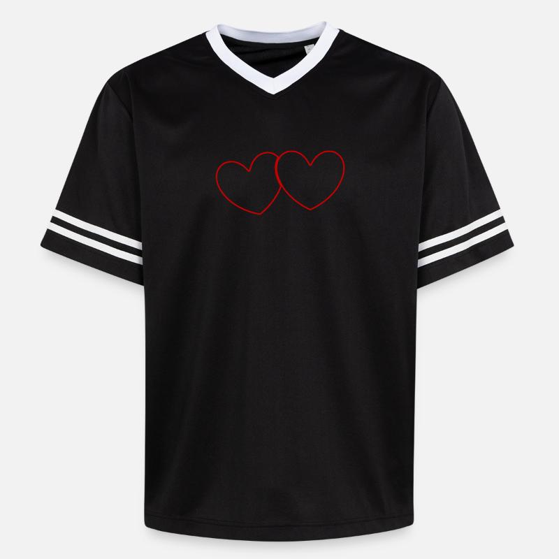 Saint-Valentin, Saint-Valentin, Saint-Valentin - T-shirt de foot unisexe en mesh - noir/blanc