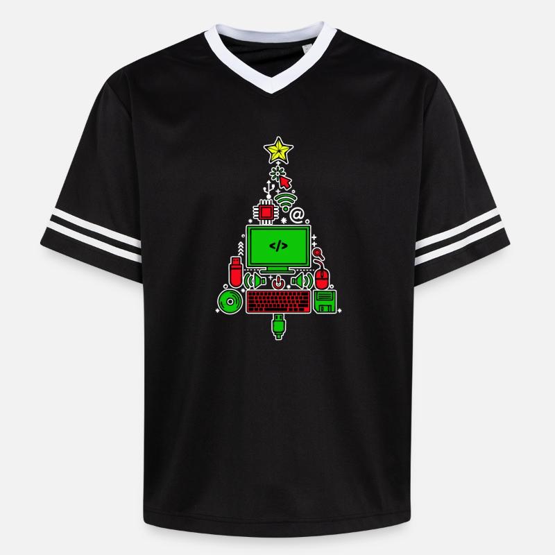Code Debug Skripting Developer Computerfreak - Unisex Football Style Mesh T-Shirt - Schwarz/Weiß