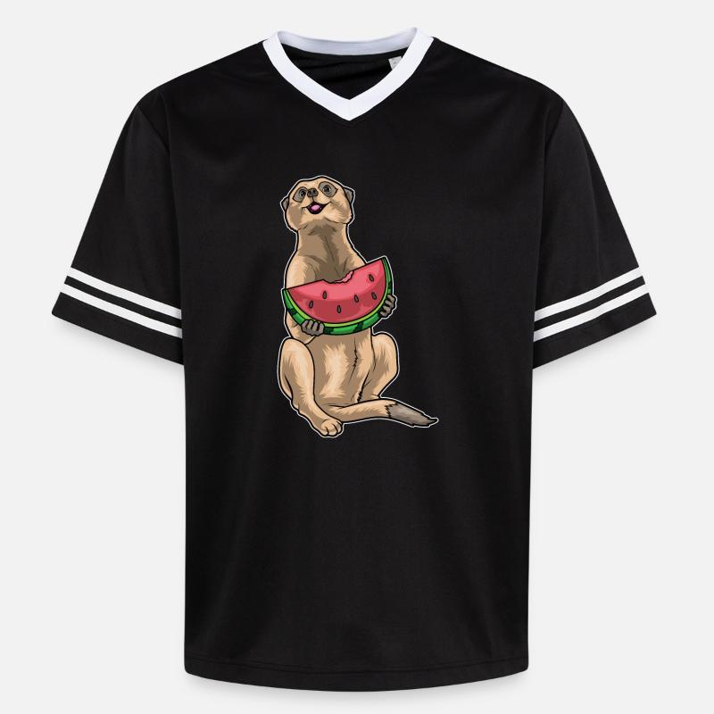 Suricate Pastèque - T-shirt de foot unisexe en mesh - noir/blanc