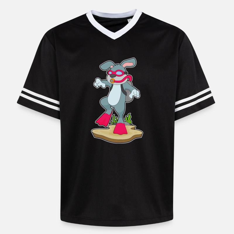 Rabbit Diver Bouteille d’oxygène Plongée - T-shirt de foot unisexe en mesh - noir/blanc