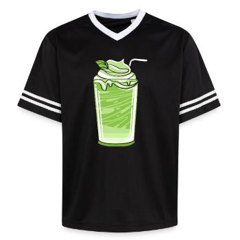 Matcha - Unisex Football Style Mesh T-Shirt - Schwarz/Weiß - Vorne - AI Model Female 172 light (172cm) & AI Model Male 185 light (185cm)