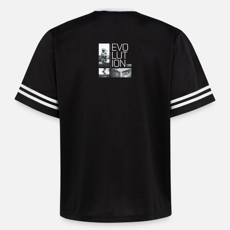 Evolution - do not stop - Unisex Football Style Mesh T-Shirt - Schwarz/Weiß