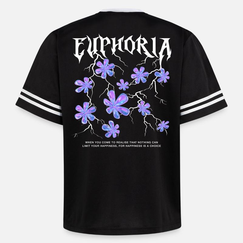 Euphorie Éclair Fleurs - T-shirt de foot unisexe en mesh - noir/blanc