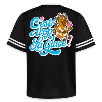 C'est trop la glace ! - T-shirt de foot unisexe en mesh - noir/blanc - Dos - AI Model Male 185 light (185cm)