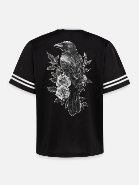 Raven - Unisex Football Style Mesh T-Shirt - black/white
