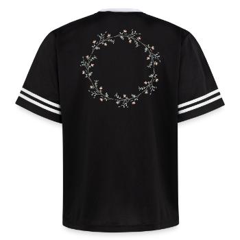 wreath of flowers - Unisex Football Style Mesh T-Shirt - black/white - Back - AI Model Male 185 light (185cm)
