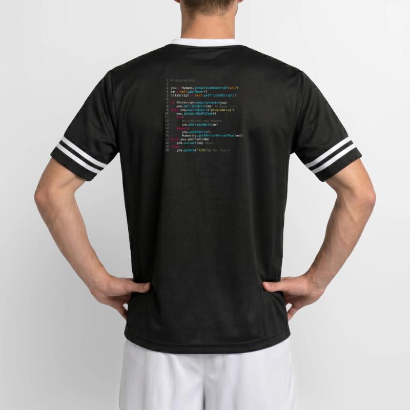 Sei mit Programmierern befreundet (in Python) Unisex Football Style Mesh T-Shirt