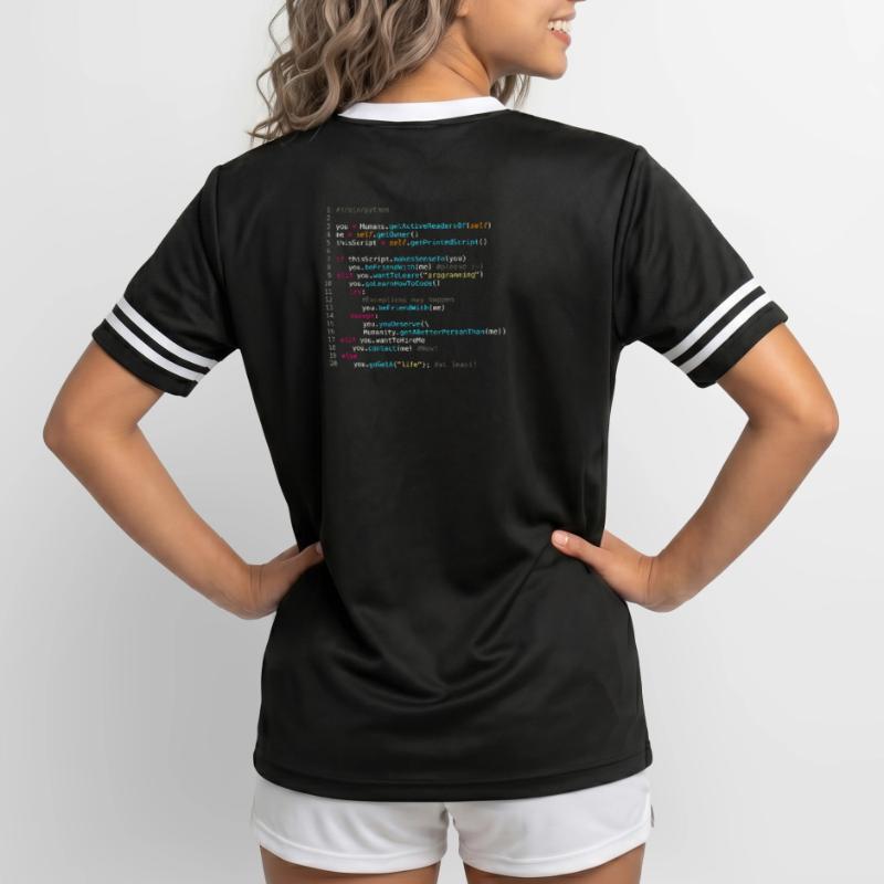 Sei mit Programmierern befreundet (in Python) Unisex Football Style Mesh T-Shirt
