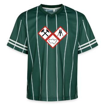 DANGER RUHRPOTT - Unisex Football Style Mesh T-Shirt - darkgreen/white - Front - AI Model Female 172 light (172cm) & AI Model Male 185 light (185cm)