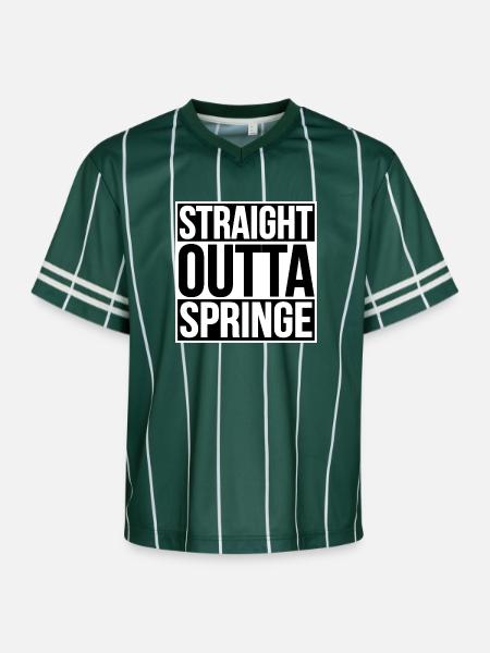 STRAIGHT OUTTA SPRINGE - Unisex Football Style Mesh T-Shirt - darkgreen/white
