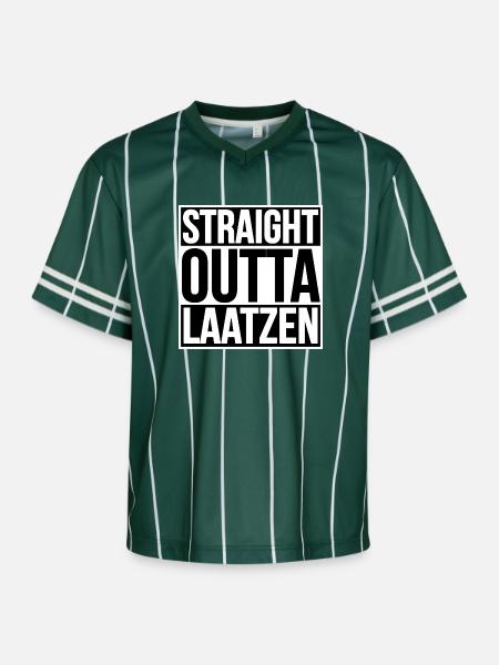 Straight Outta Laatzen - T-shirt de foot unisexe en mesh - vert foncé/blanc