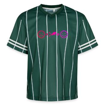 Geschenkidee für eine Taucherin mit Gerätetauchen - Unisex Football Style Mesh T-Shirt - Dunkelgrün/Weiß - Vorne - AI Model Female 172 light (172cm) & AI Model Male 185 light (185cm)
